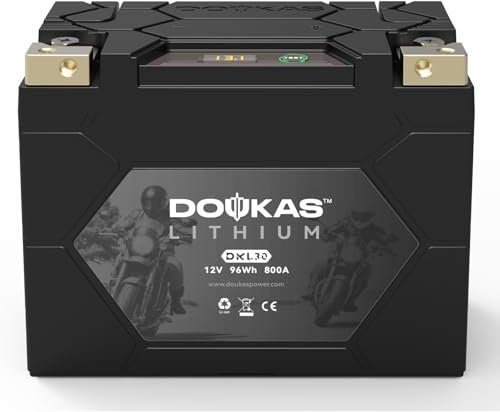 DOUKAS DKL30 800A LiFePO4 Batería de litio para motocicleta, batería de 12 V 8 Ah Powersports, compatible con motos acuáticas, quad, cortacésped, ATV, UTV, scooter, batería generadora, moto de nieve