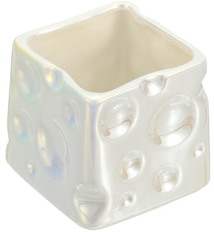 PATIKIL Porte-Crayon, Pot à Crayons en Céramique pour Bureau, Porte-Crayons, Organisateur de Tasses, Support de Pinceaux de Maquillage, Rangement de Fourchettes et Cuillères, Blanc