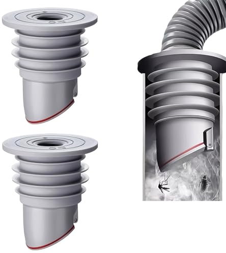 Xinlie 2 Pièces 45-50mm Joint de Tuyau de Machine à Lave Joint de Tuyau de Vidange Déodorant pour Domestique Gris Bouchon Anti Odeur Machine à Laver pour Toilettes Réservoirs de Vidange,Gris