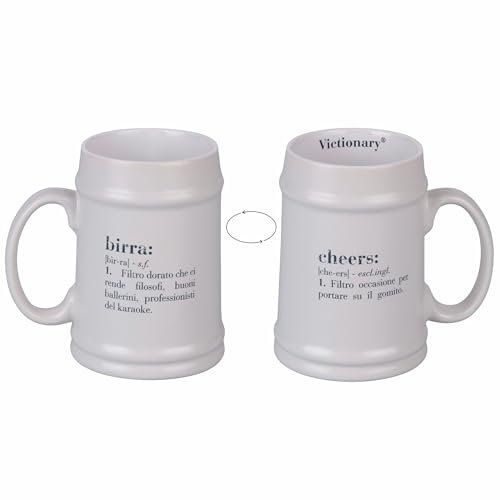 Villa d'Este Home Tivoli Boccale birra sabbia 500 ml in gres, Victionary