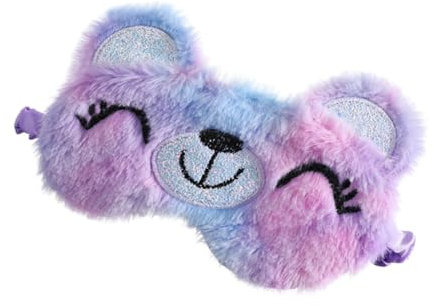 Anneome Schlafmaske Für Mädchen Atmungsaktive Und Weiche Augenmaske Für Erholsamen Schlaf Für Nickerchen Und Niedliches Bären-design Batikfarbe