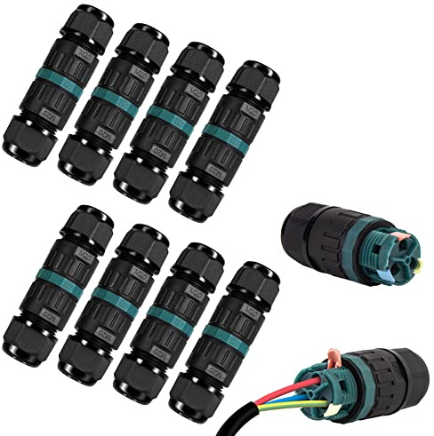 Connettore per cavo impermeabile IP68, connettore per cavo impermeabile a 3 pin, manicotto di collegamento per cavo da 5 a 12 mm di diametro, scatola di giunzione impermeabile IP68 a 2 vie per