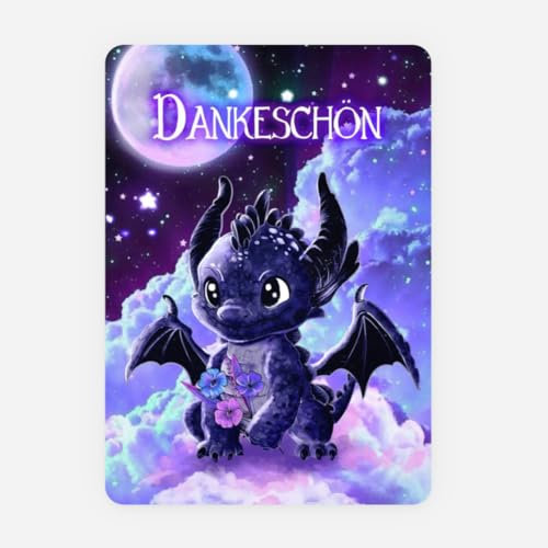 TinyTami Süsser Drache Dankeschön Postkarte, Grußkarte Danke sagen, Muttertag, Vatertag, Verabschiedung,A6