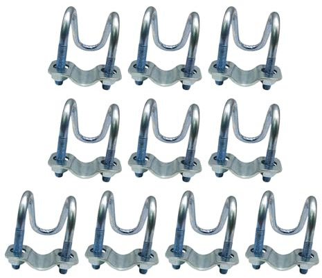 Greabuy Kreuz-Rohrschellen, Doppelschraubenschrauben, horizontal, vertikal, Metall, Stahl, Rohrverbinder, 10 Stück