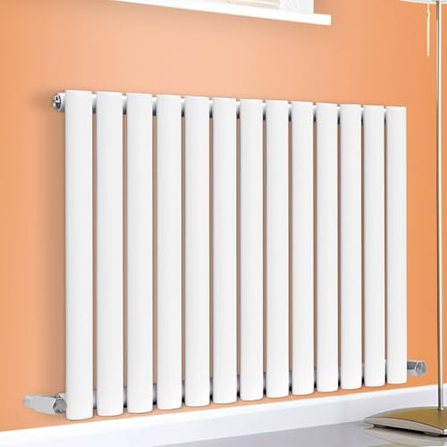 Horizontal Vertical Designer Radiator Oval Column White Anthracite Tall Upright Rads (Single - 600 x 840mm, White)