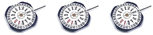 Rfeeuubft 3X Watch Movement for Japanese VX43E Movement VX43 Three-Pin Double Calendar Window Quartz Movement with Battery