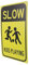 HEALSOPTHY Panneau de Signalisation Routière Ralentir Avertissement pour Sécurité des Garçon Fille Jouant Route Aux Intempéries et pour Zones Scolaires et Résidentielles