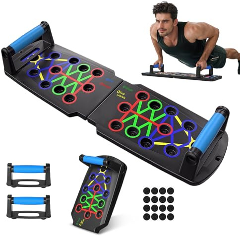 flintronic Liegestützgriffe Liegestütze Brett, 28 in 1 Faltbare Tragbare Pushup Ständer, Multifunktions Elite Rack Fitness-Board für Ganzkörper-Training & Effektive Liegestützen