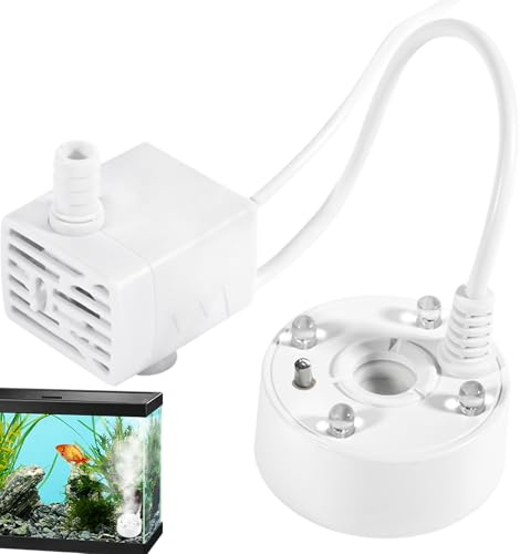 Renchey Ultraschall-Nebelmacher, Aquarium-Nebelmacher | Nebelmaschine Pond Mister Mist Maker | Luftbefeuchter Ultraschall-Nebelgerät, Mister Fogger mit LED-Leuchten, Fog Pond Fogger für