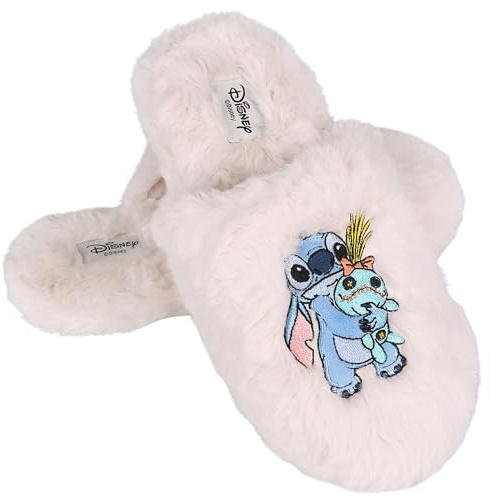 DISNEY Stitch RUTSCHFESTE Hausschuhe für Damen, WARM, WEICH, FELLGESCHMIEKT (Stitch, EU Schuhgrößensystem, Erwachsene, Numerisch (von/bis), M, 38, 39)