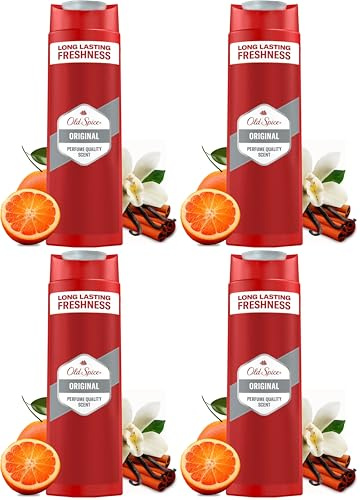 Old Spice Oasis Gel Douche 3 en 1 pour Cheveux, Visage et Corps 400 ml Fraîcheur Longue Durée Parfum de Qualité Parfum Nettoyage en Profondeur (Lot de 4)
