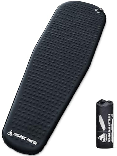 OneTigris AERODREAM isomatte selbstaufblasend Ultraleicht 3,5 cm R-Wert 4,1 | ultradünn Camping Matratze faltbar, Luftmatratze selbstaufblasend für Zelt, Rucksacktourismus, Auto 183cm×58cm