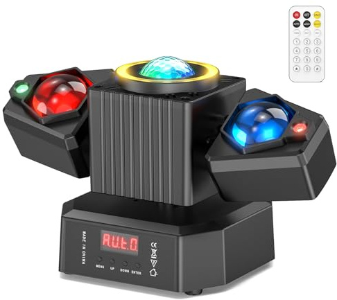 FODEXAZY 65W Moving Head LED mit Fernsteuerung,Mini Moving Head Stage Light RGBW LED Disco Licht Partylicht DMX512 Strobe für DJ Bar Geburtstag Disco Hochzeit Partykeller Bühnenlicht