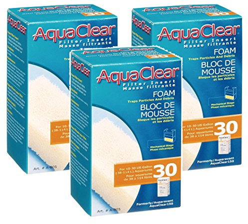 (3 Unidades) AquaClear 30 Insertos de Filtro de Espuma