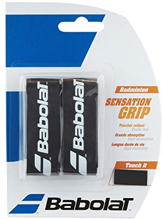 Babolat - Griffband für Schläger Modell Grip Sensation, Schwarz, Klebriges und Sehr Absorbierendes Material, Ideal für Wettkämpfer, die auf der Suche nach einem hochwertigen Badminton-Griffband sind