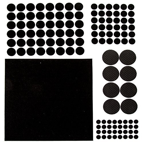 Pack Of 125 Self Adhesive Black Felt Furniture Pads | Wood Laminate Floor Protectors