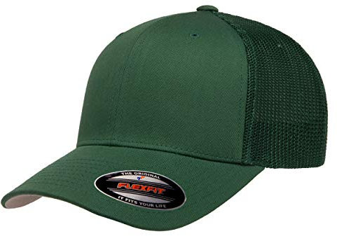 Flexfit Unisex-Erwachsene Mesh Fitted Trucker-Mütze, Schwarz, Einheitsgröße