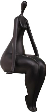 Uziqueif Frau Skulptur Figuren Yoga Statue Woman Dekor Polyresin Arts Deko Geschenk, Handgefertigte Harz-Skulptur Ornament für Heimdekoration, Höhe 37cm