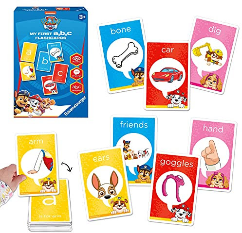 Ravensburger Paw Patrol Mein erstes Lernkartenspiel für Kinder ab 4 Jahren – ideal für frühes Lernen, Objekterkennung, Alphabet, Lesen und Rechtschreibung