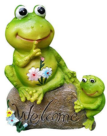 windyday Statue Figuren Dekofigur Willkommen Willkommensschild Harz Figur Yard Art Ornament Dekoration Gartenstatuen Indoor Outdoor Fee Gartendeko