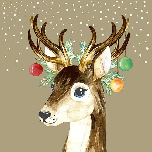 20 Servietten Geschm?ckter Hirsch | Tiere | Winter | Weihnachten | Tischdeko 33x33cm