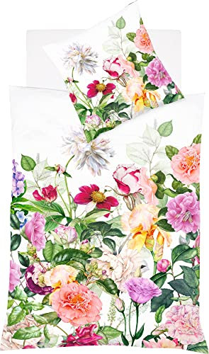 fleuresse Mako-Satin Bettwäsche Bed Art S Flen Multicolor 1 Bettbezug 135 x 200 cm + 1 Kissenbezug 80 x 80 cm