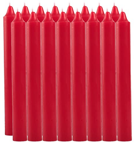 Stabkerzen Rote, Leuchterkerzen 16 Stück Ohne Duft Länge 17.5 cm