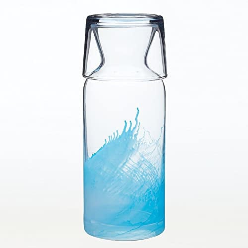 Bedside Water Carafe with Lid 700ml with Mouthwash Cup - Water Glass Jug - Fabulous All in One Hydration Experience for Outdoor Dining and Picnics – Blue Ocean Design