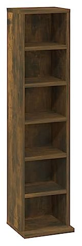 vidaXL CD Regal, Schrank mit viel Stauraum, Ablage für Wohnzimmer Büro Schlafzimmer, Standregal Aktenregal Büroregal, Räuchereiche Holzwerkstoff