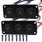 RUNCCI-YUN 2Pcs 12V-24V interrupteur a bascule,Panneau de commutation de voiture,3 Gangs, rond Panneau de commutation 12V pour Voiture, Camion, Voitures de Course, Marine