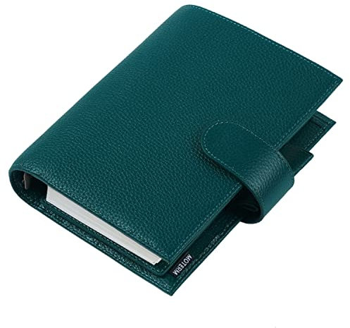 Moterm Personal Luxe Ringe Planer - Echtes Leder Binder Organizer (30mm Ring, Kiesel-Tiefes teal)