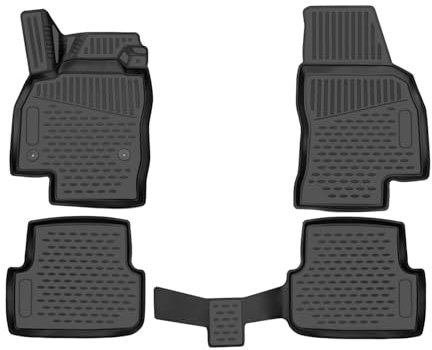 OMAC Gummimatten Fußmatten für Skoda Fabia 2021-2025 r TPE Automatten Schwarz 4X