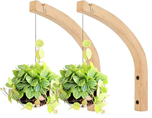 Liummrcy Colgador de Plantas, Ganchos de Cesta Colgando, Colgante Colgante de Plantas Colgador de Madera Ganchos Colgantes Soporte de Flores para Colgantes linternas 2 Piezas