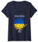 Damen Ukraine Ukrayina Fußball-Flagge Fußball-Fan-Trikot T-Shirt mit V-Ausschnitt