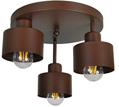 alfalux Lampe Deckenlampe LED 3 Flammig Deckenleuchte Metall E27 Geeignet Industriell Schlafzimmer Küche Wohnzimmer OST3030BR Braun
