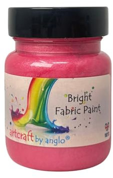 artcraft by anglo Vernice per tessuti, 60 ml, colore: rosa metallizzato
