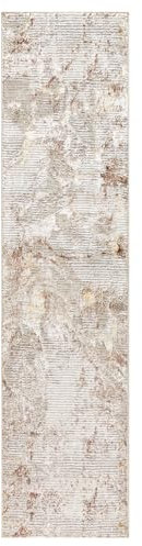 Town & Country Luxe Opaline - Alfombra de mármol audaz con textura acanalada metálica glamorosa, gris pardo, 1'9x7'2