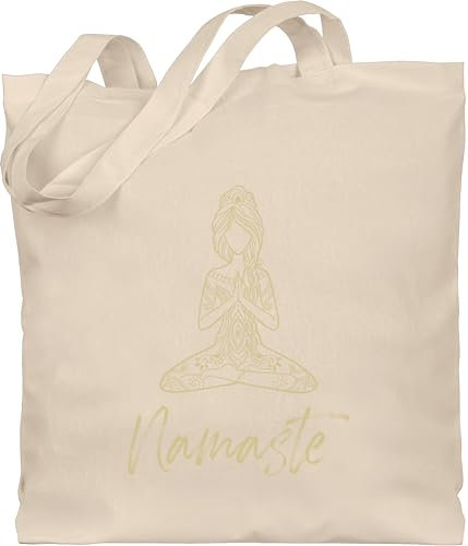 Baumwolltasche - Taschen - Namaste Motiv Yoga Geschenk I Meditation I Mandala - Unisize - Naturweiß - joga figur baumwolltaschen geschenke stofftasche fans beutel für jute alles motiven mit