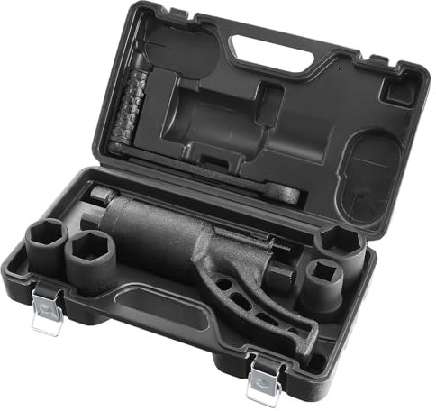 VEVOR Clé Multiplicateur de Couple 25,4 mm Rapport 1:58 Multiplicateur de Force avec 4 Douilles Coffret Démultiplicateur de Couple en Acier Allié pour Démontage d’Écrou de Roue Voiture Atelier Garage