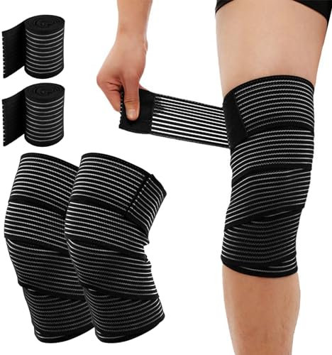 ZOCONE 2 Kniebandagen con 2 Handgelenkbandage Elastische Bandage Knie Damen Männer Sportbandage Einstellbar Kniebandage Sport Elastischer Knieverband Komprimierte Kniestütze für Arm Ellbogen Wade Knie