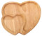 Plateau de Service Coeur, Plaque en Forme de Coeur en Bois Coeur de Service Plateau Romantique Coeur charcuterie Carte 2 Compartiment 9.1x8,7 Pouce de cœur pour Le Mariage