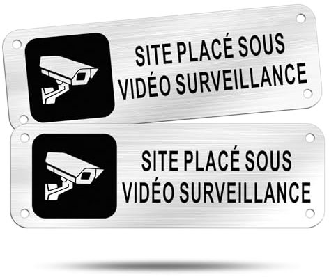 TAKULA Autocollant Video Surveillance - Site sous Video Surveillance Panneau,15 * 5CM Autocollant Video Surveillance|2 Pièces