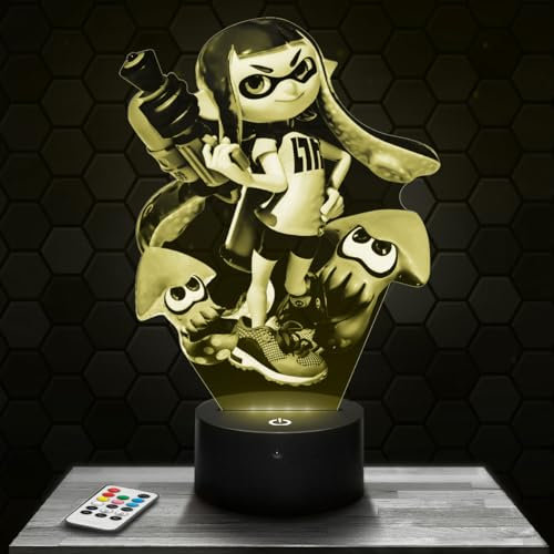 Nachttischlampe Splat oon Dekoration Jungenzimmer Gaming Gamer Videospiele Geschenkidee Splat oon Geschenkidee Stimmungslicht Nachttischlampe Schreibtischlampe Geschenkidee Teenager Original