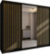 MN Furniture Roni Wide Wardrobe with Hanging Rails, Shelves and Drawers, Freestanding Closet Cabinet and Wardrobe with Sliding Mirror Doors for Bedroom (Black, 250cm)