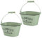 Macosa NO55926_x2 Deko Pflanztopf 2er Set Mintgrün Zink Wanne Grün Oval Vintage Metall Zinkwanne Landhaus Garten-Dekoration Metall-Blumentopf Pflanzgefäß Dekotopf Gefäß