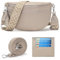 LANXINGLUO bauchtasche damen groß umhängetasche damen gross crossbody bag Mit Kreditkartenfach und 2 Schultergurten handtasche hellkhaki