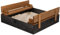 SPRINGOS Bac à sable avec banc 100 x 100 cm en bois imprégné avec fond non-tissé