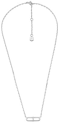 FOSSIL Collana da donna, Collana a catena in argento sterling, Argento acciaio