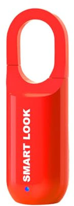 Fingerprint Padlock Mini Smart Padlock Keyless USB Charging Biometric High Security Lock for Gym Locker, Shed Locker, Storage Units, Luggages, Suitcases (Red)