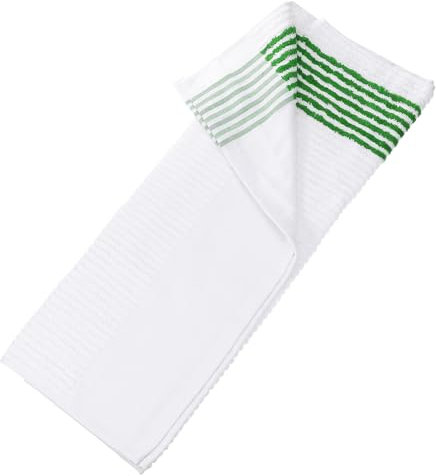 PATIKIL Grande Serviette de Toilette 22 x 44, 1 Pcs Serviettes de Golf de Style Caddie Serviettes de Camping en Coton pour Sacs de Golf Golfers Tour Player Club, Blanc-Vert